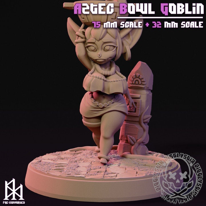 Goblin Girls Aztecs 3d Printed Miniatures 75mm