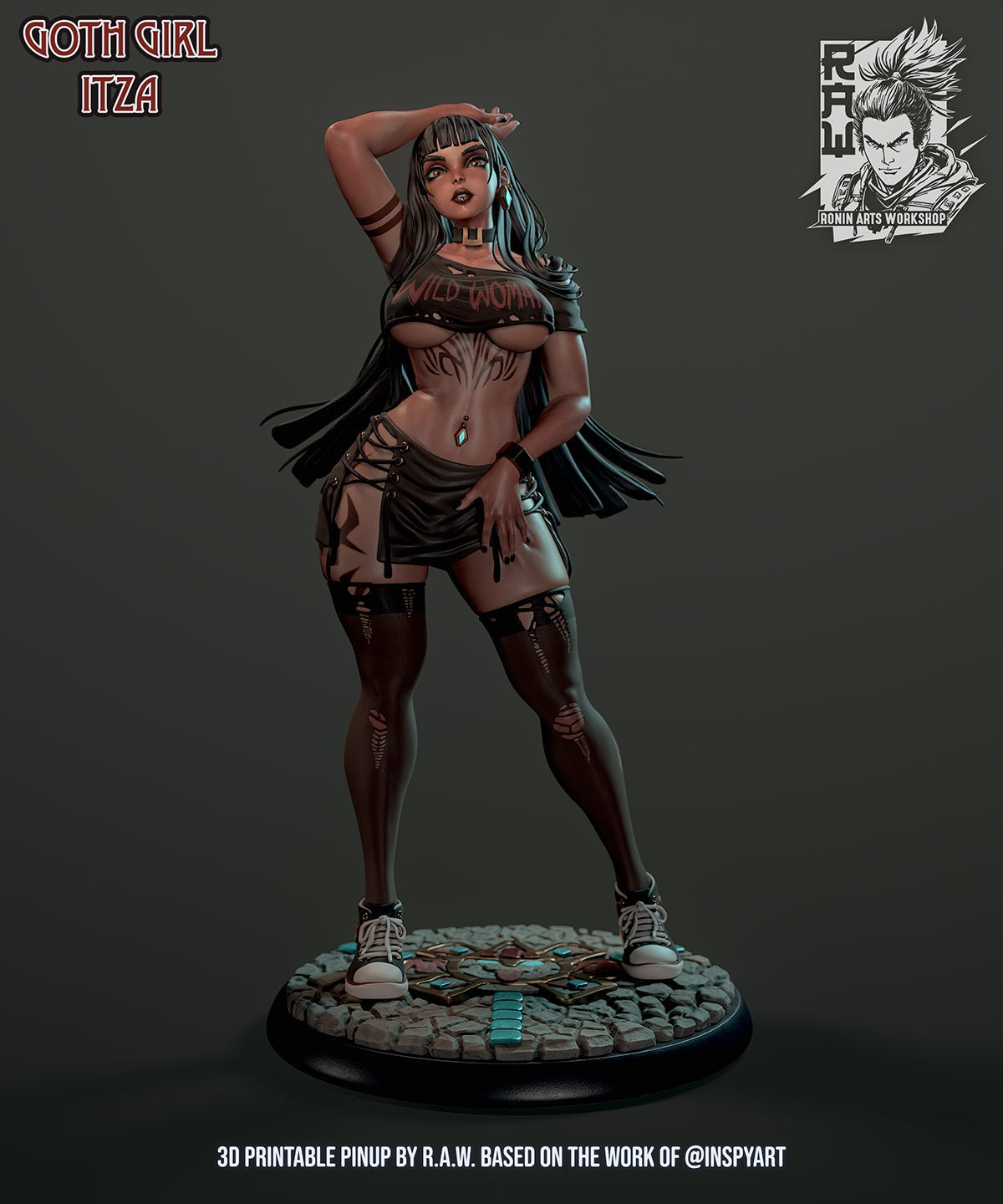 Goth Itzel Pinup 3d Printed Model Kit