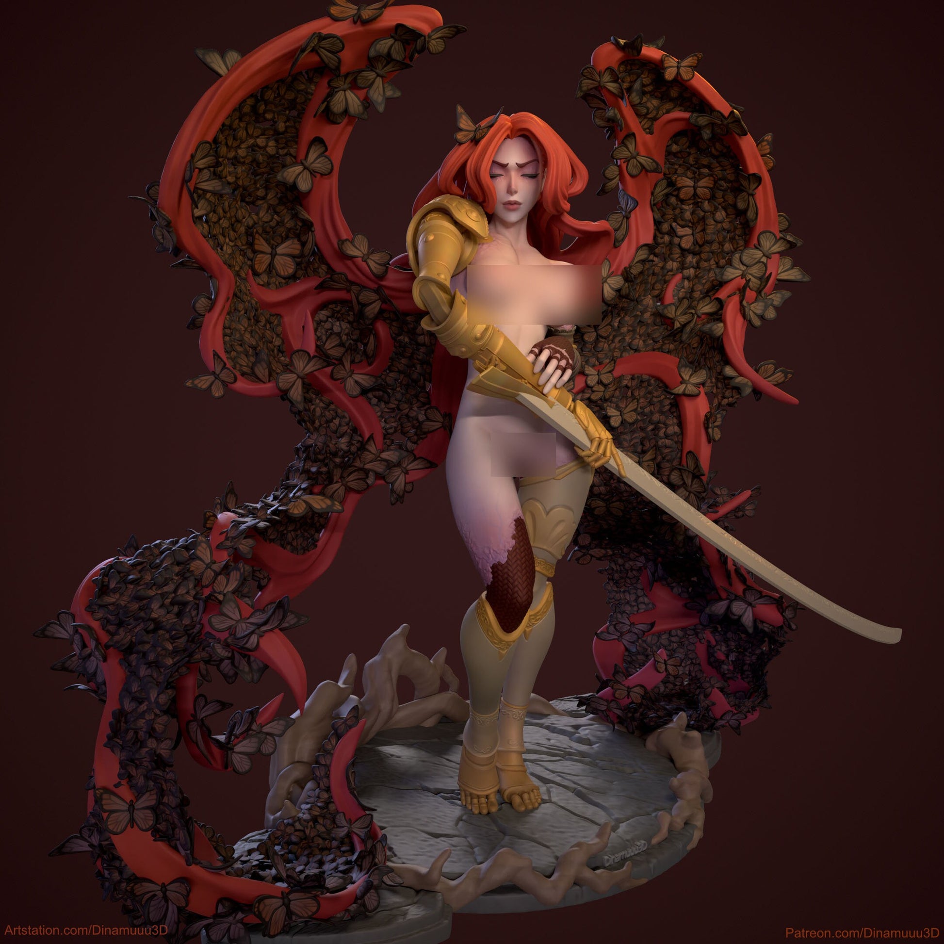Scarlet Bloom 3d Printed Pinup Model Kit