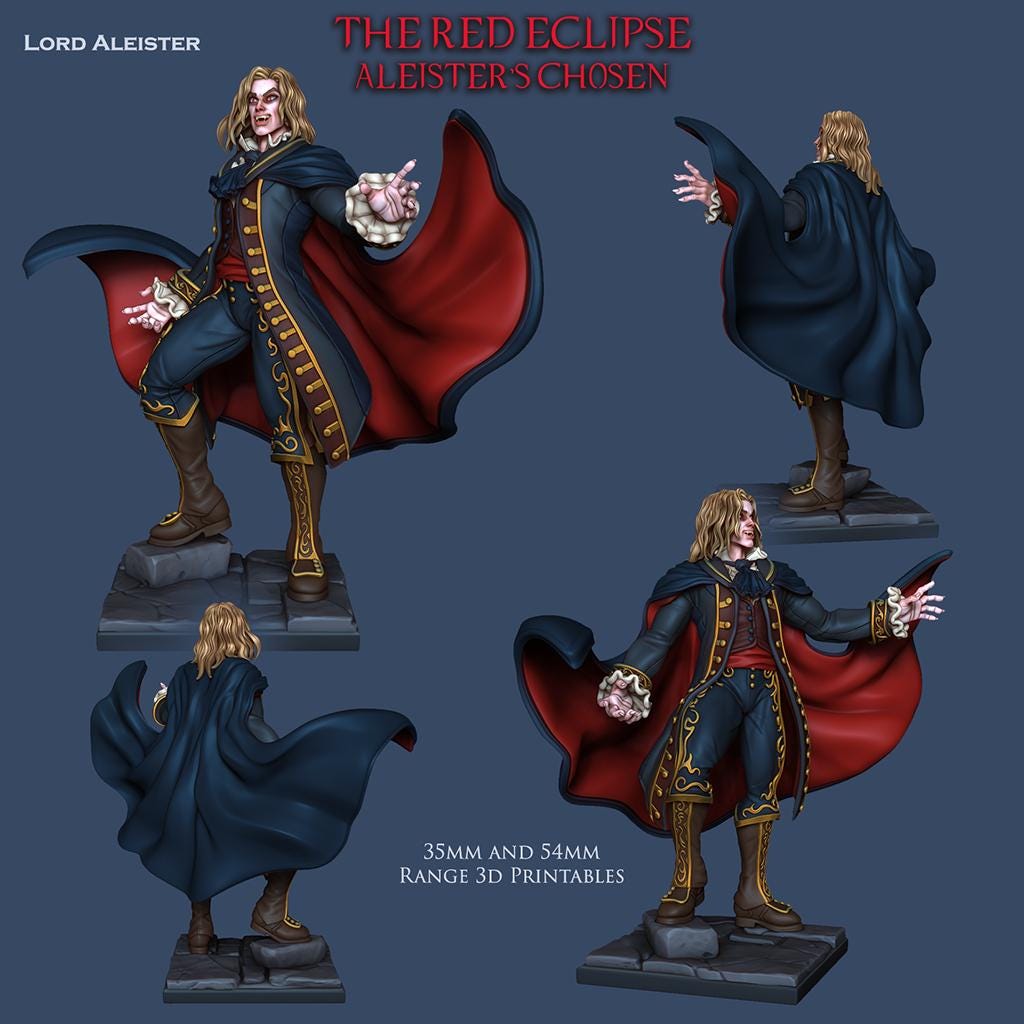 Vampire Lords 3d Printed Miniatures 54mm