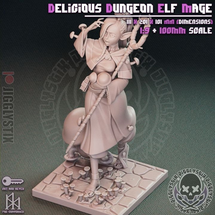 Dungeon Mushroom Elf 3d Printed Pinup Model Kit