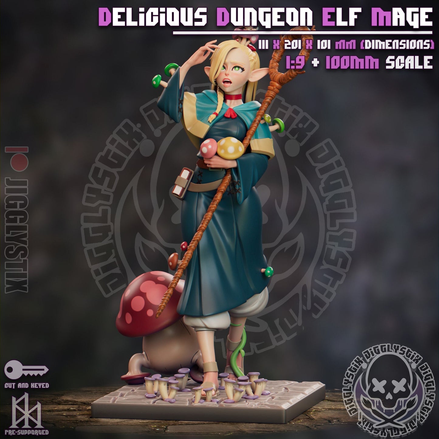 Dungeon Mushroom Elf 3d Printed Pinup Model Kit