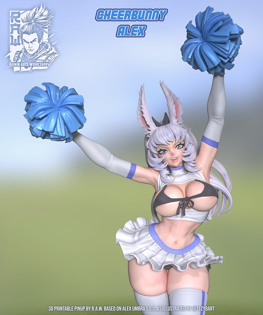 Cheer Bunny Pinup 3d Printed Model Kit