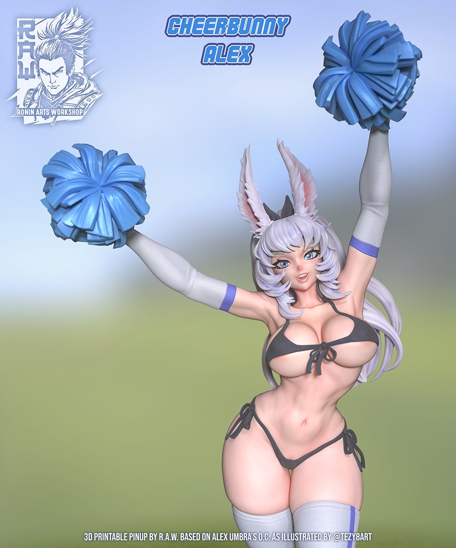 Cheer Bunny Pinup 3d Printed Model Kit