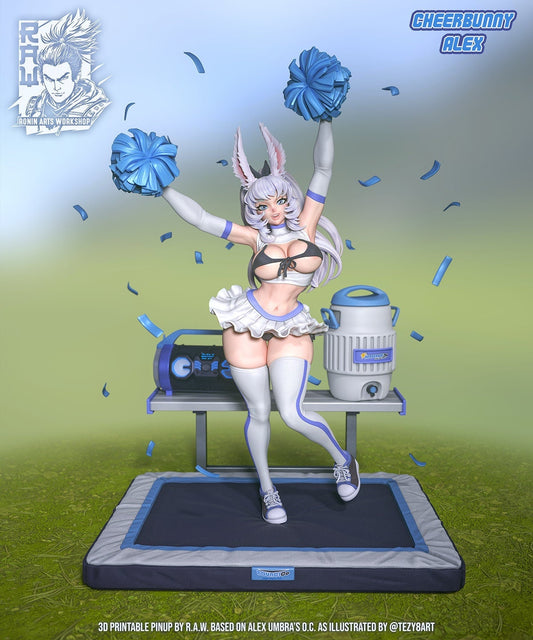 Cheer Bunny Pinup 3d Printed Model Kit