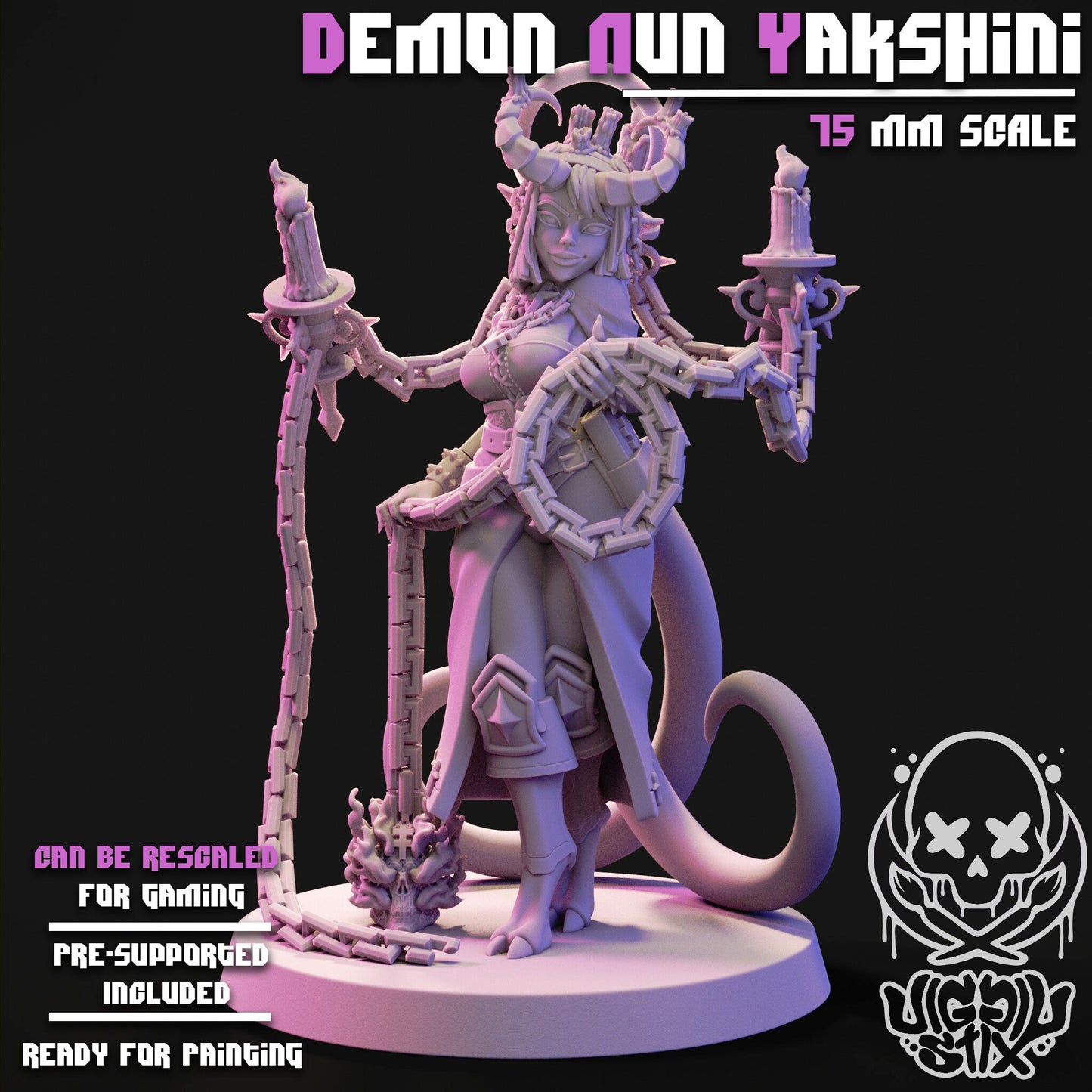 Demon Nuns 3d Printed Miniatures 75mm