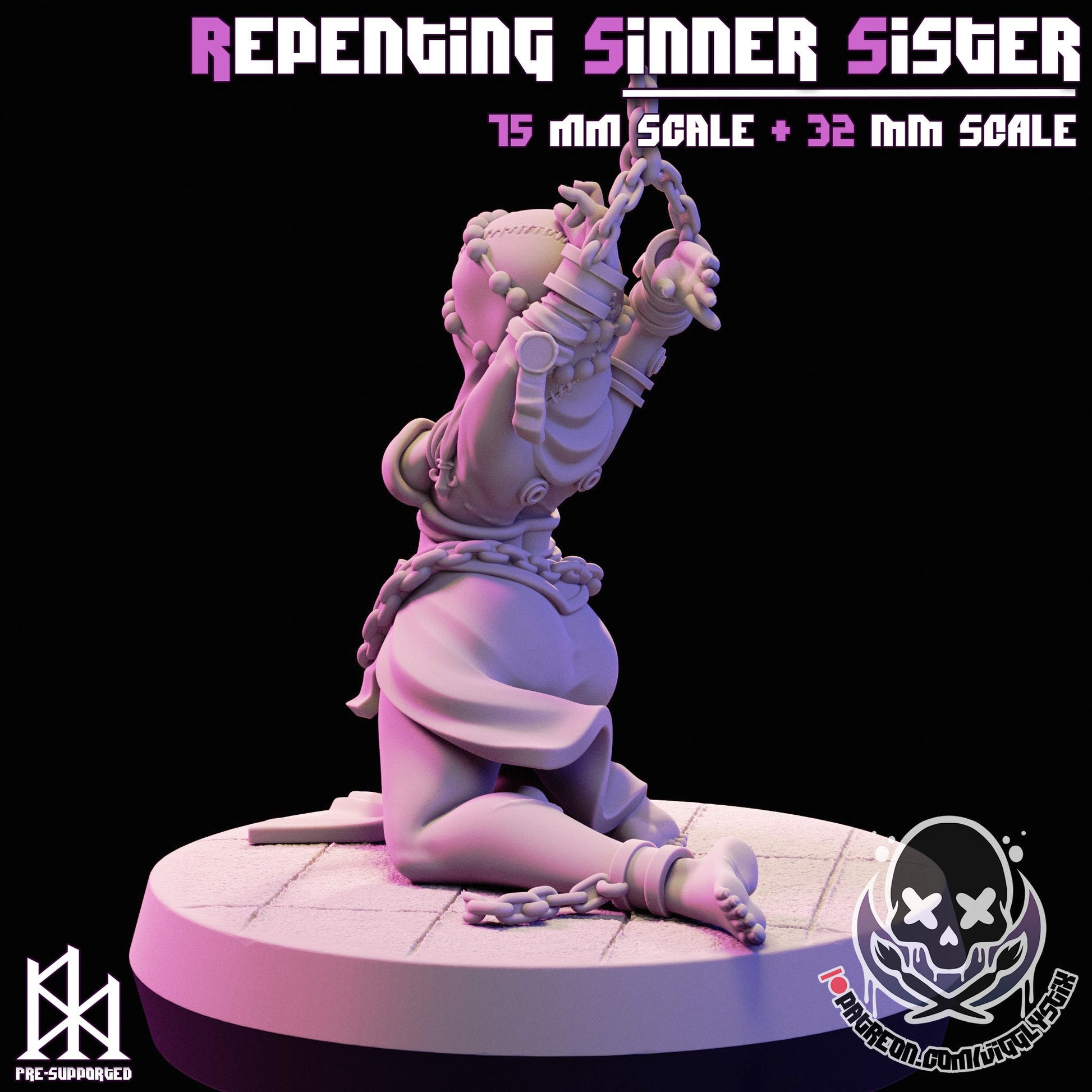 Repenting Sisters 3d Printed Miniatures 75mm