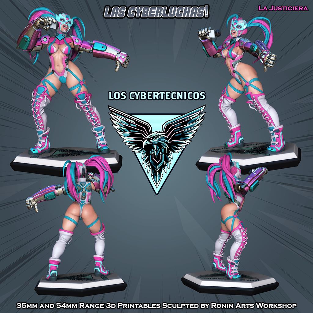 Cyber Luchadores 3d Printed Miniatures 54mm