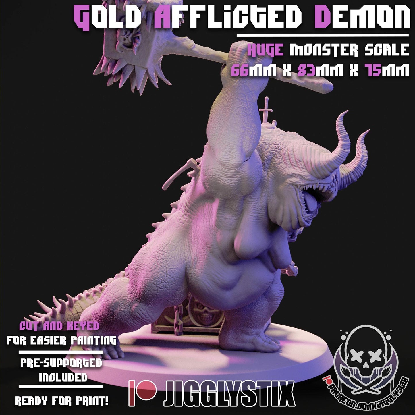 Gold Demon 3d Printed Miniature