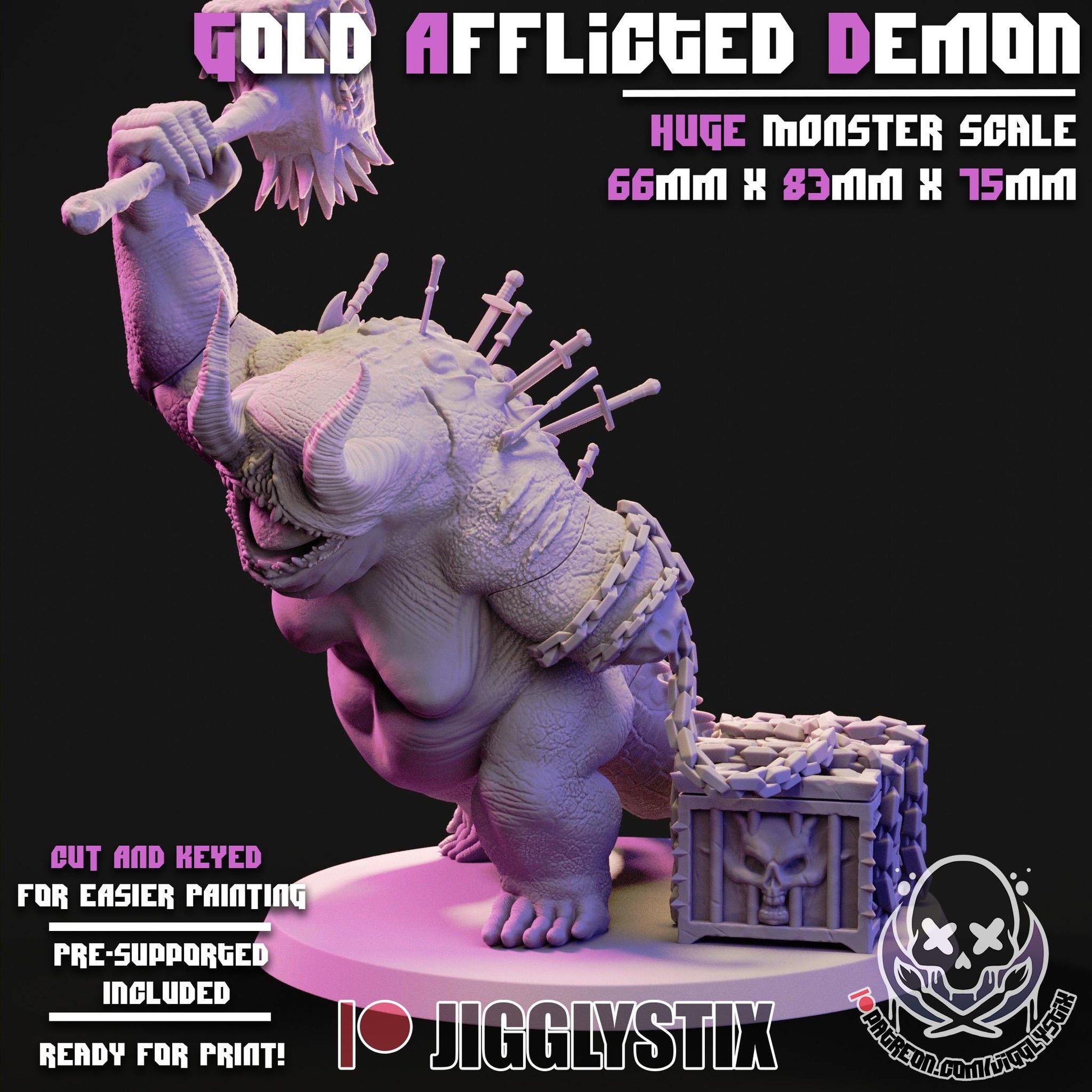 Gold Demon 3d Printed Miniature