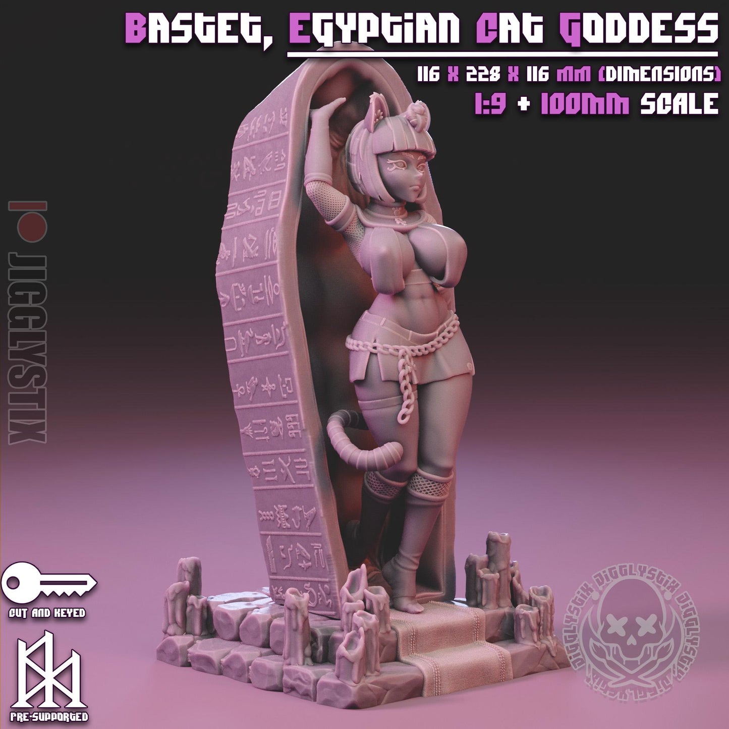 Egyptian Cat Pinup 3d Printed Model Kit