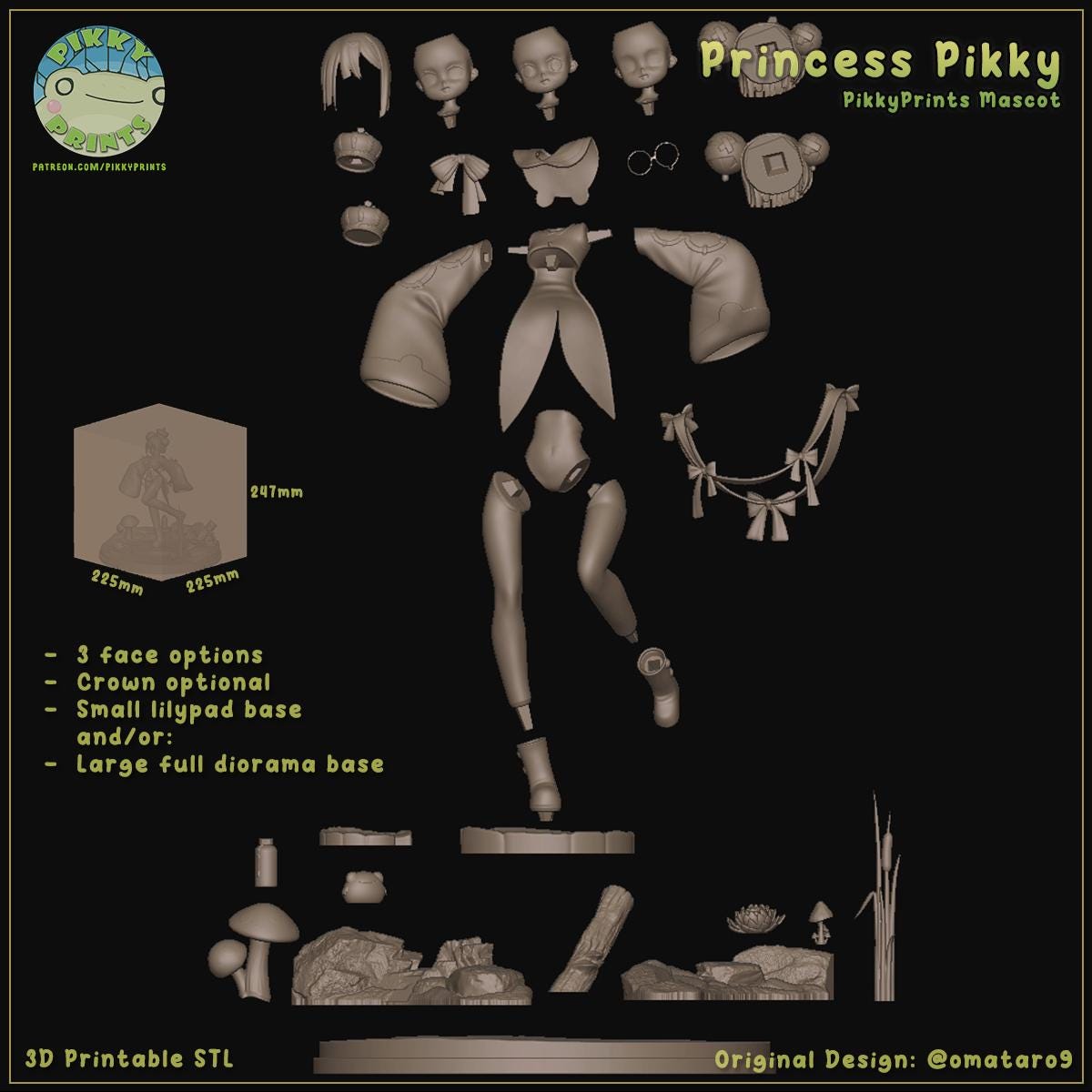Pikky Frog Princess 3d Printed Model Kit