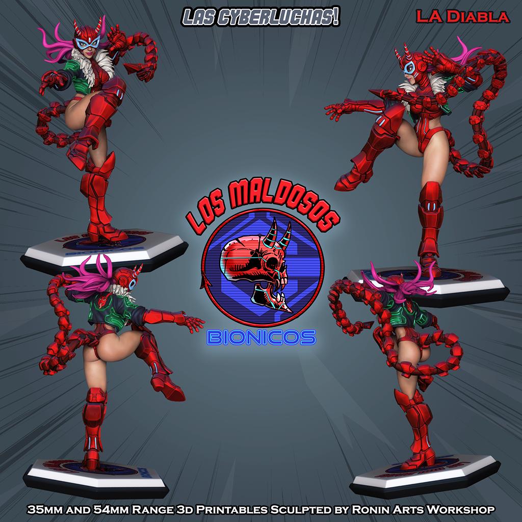 Cyber Luchadores 3d Printed Miniatures 54mm