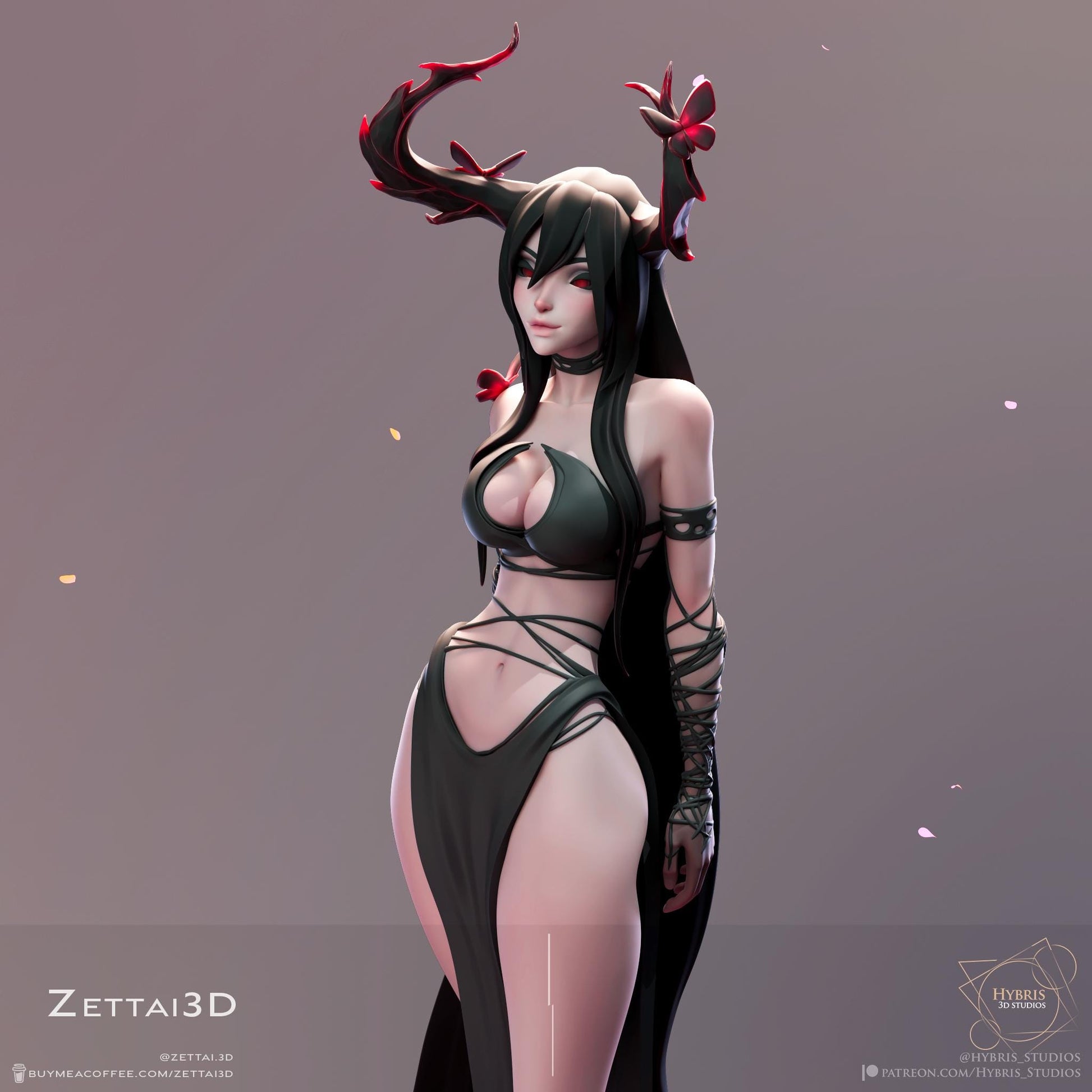 Horned Succubus 3d Printed Model Kit