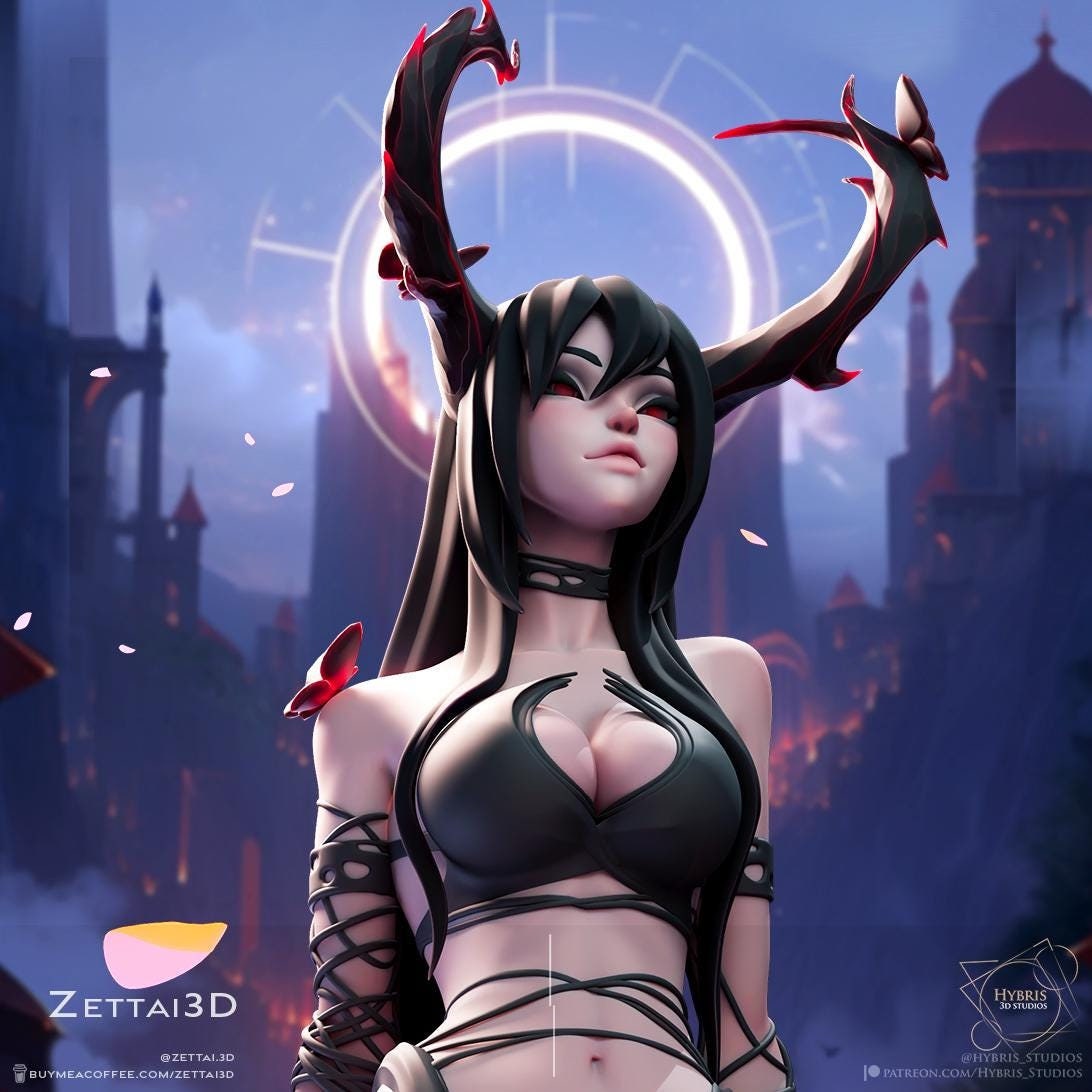 Horned Succubus 3d Printed Model Kit