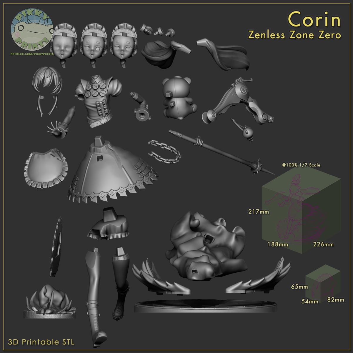 Zenless Zone Zero Corin 3d Printed Model Kit