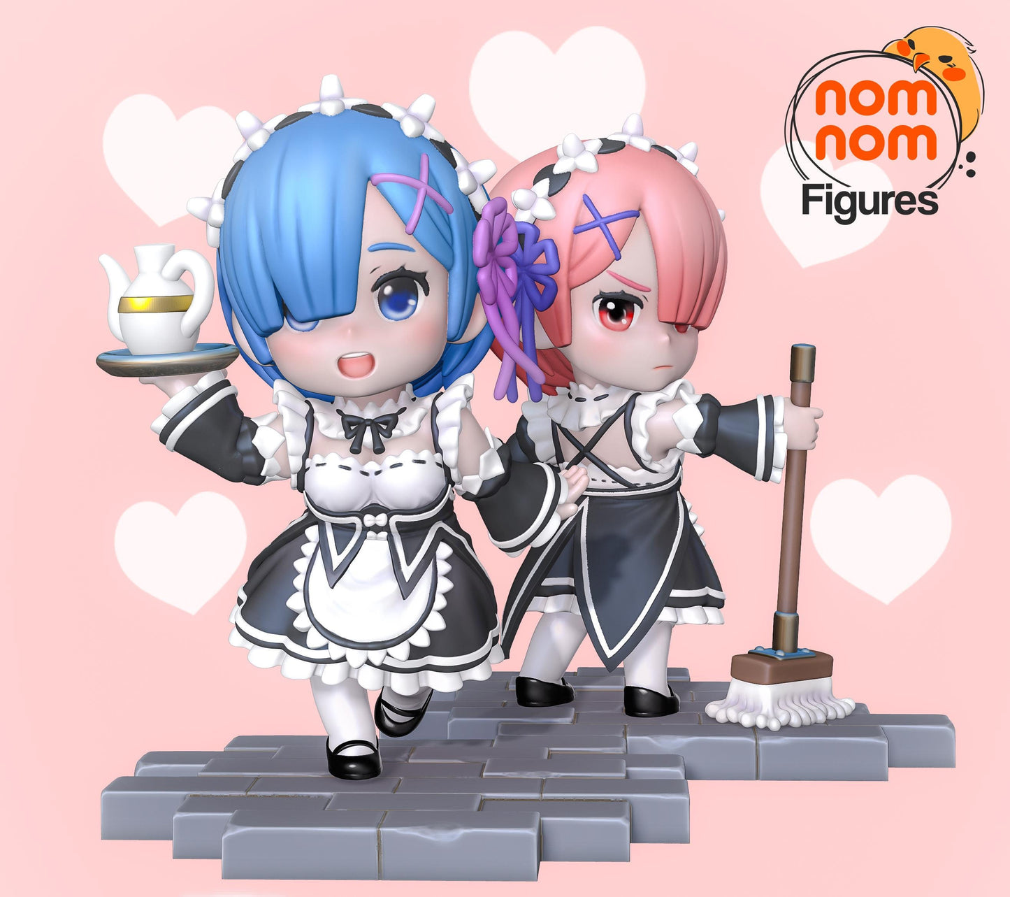 Maid Twins 3d Printed Miniature