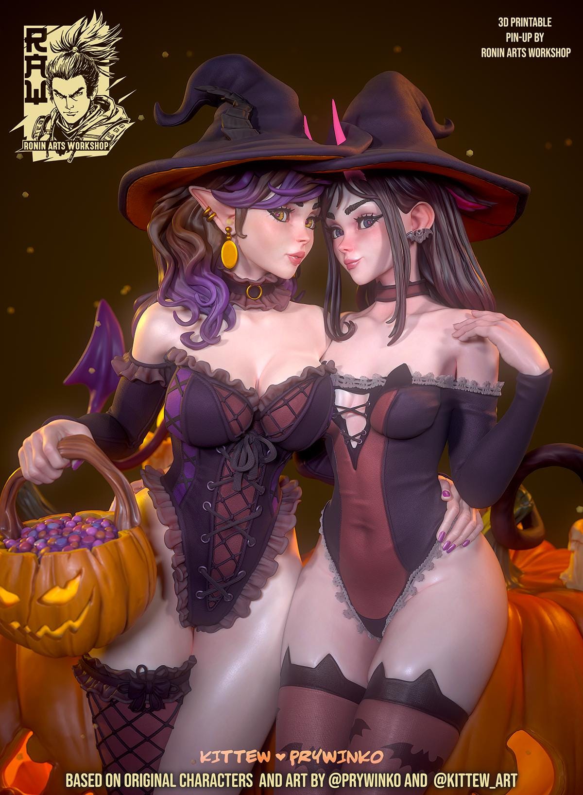 Bewitching Treats Pinup 3d Printed Model Kit