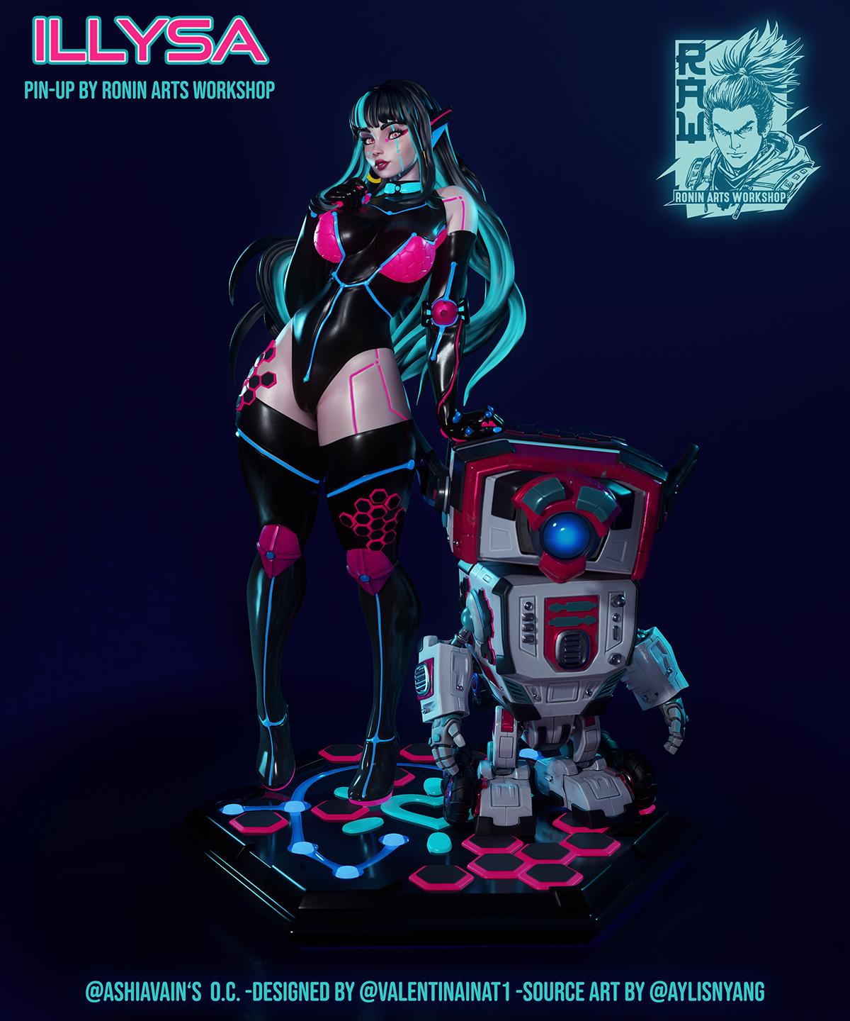 Illysa Cyberpunk Pinup 3d Printed Model Kit