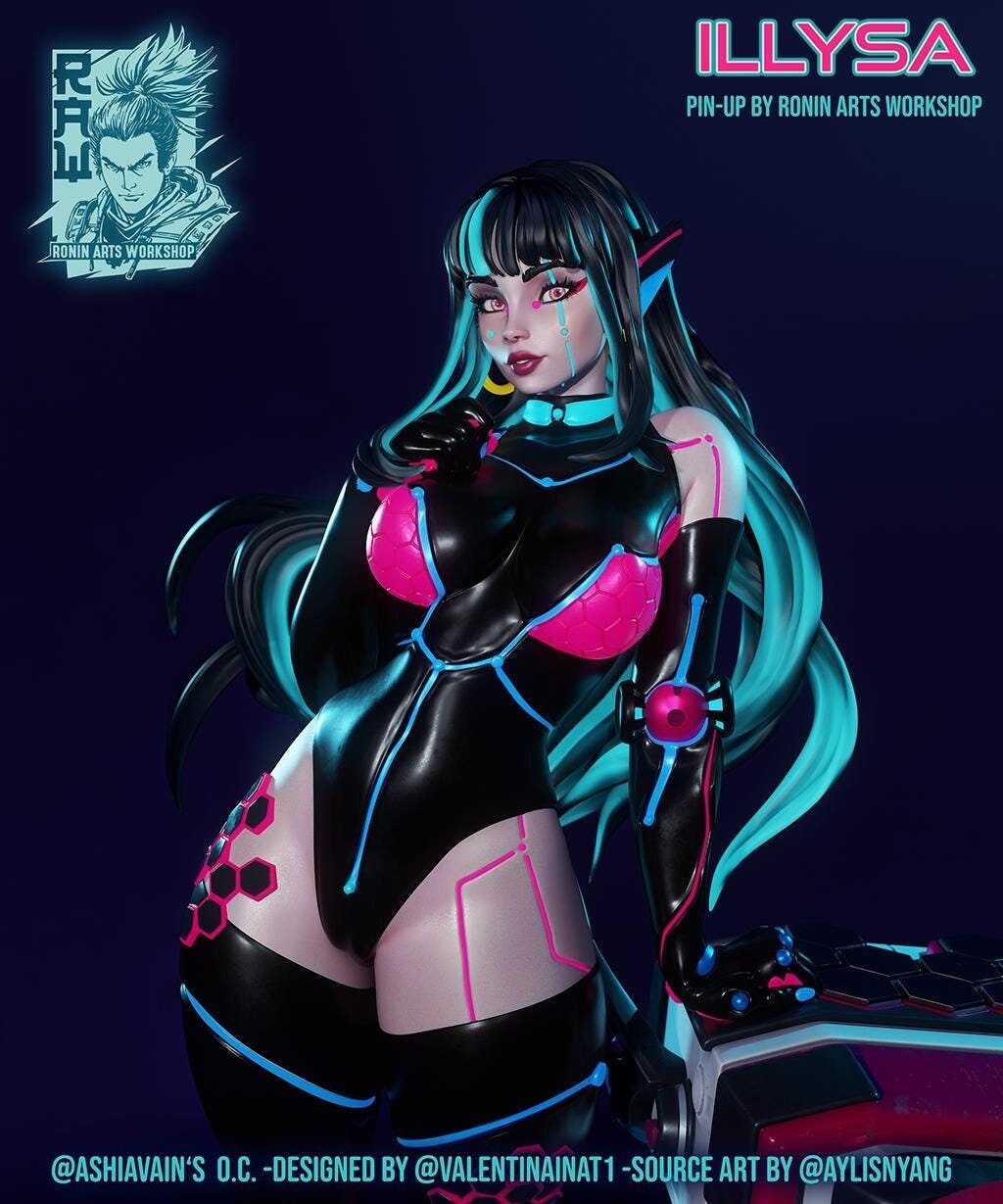 Illysa Cyberpunk Pinup 3d Printed Model Kit