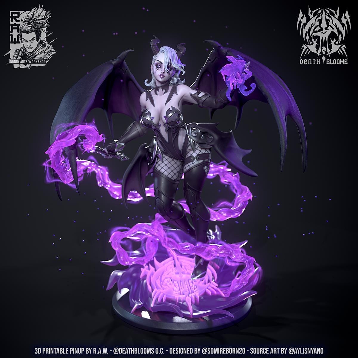 Deathblooms Succubus Pinup 3d Printed Model Kit
