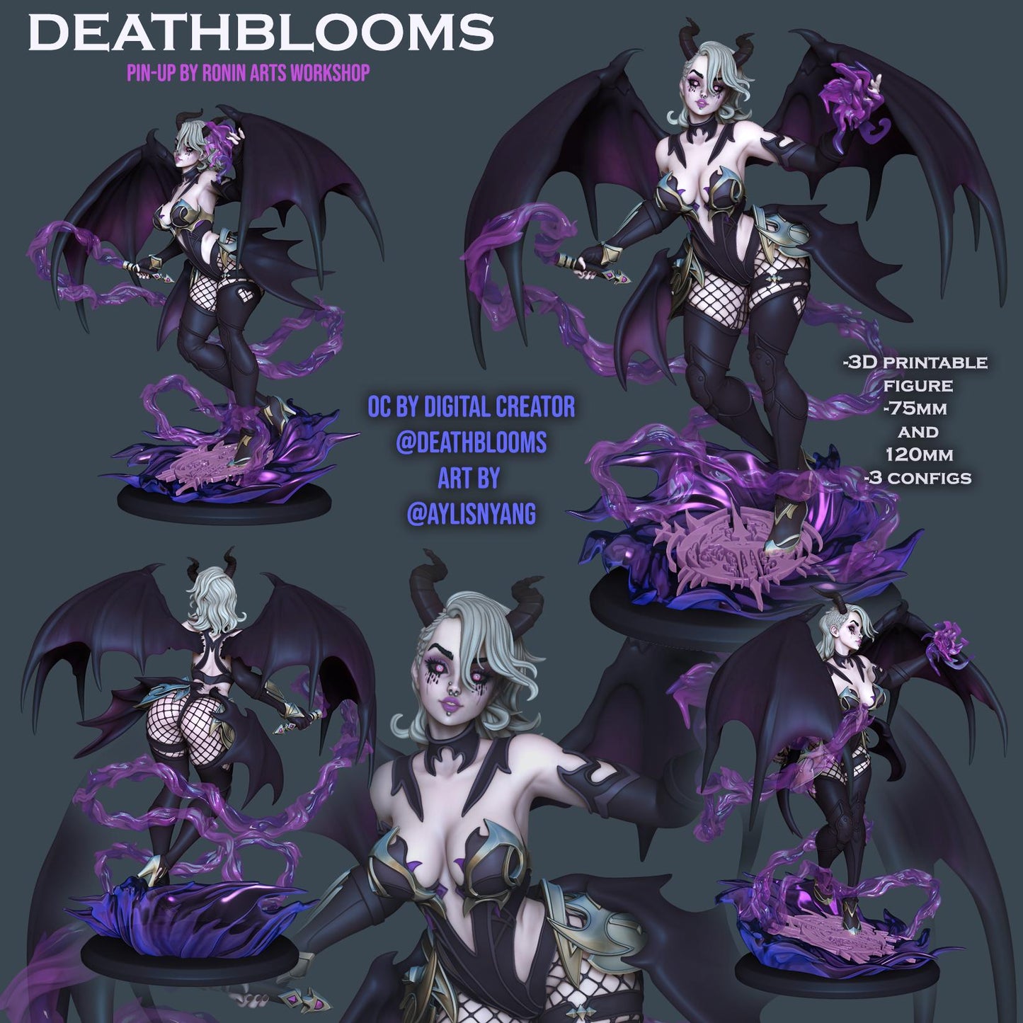 Deathblooms Succubus Pinup 3d Printed Model Kit