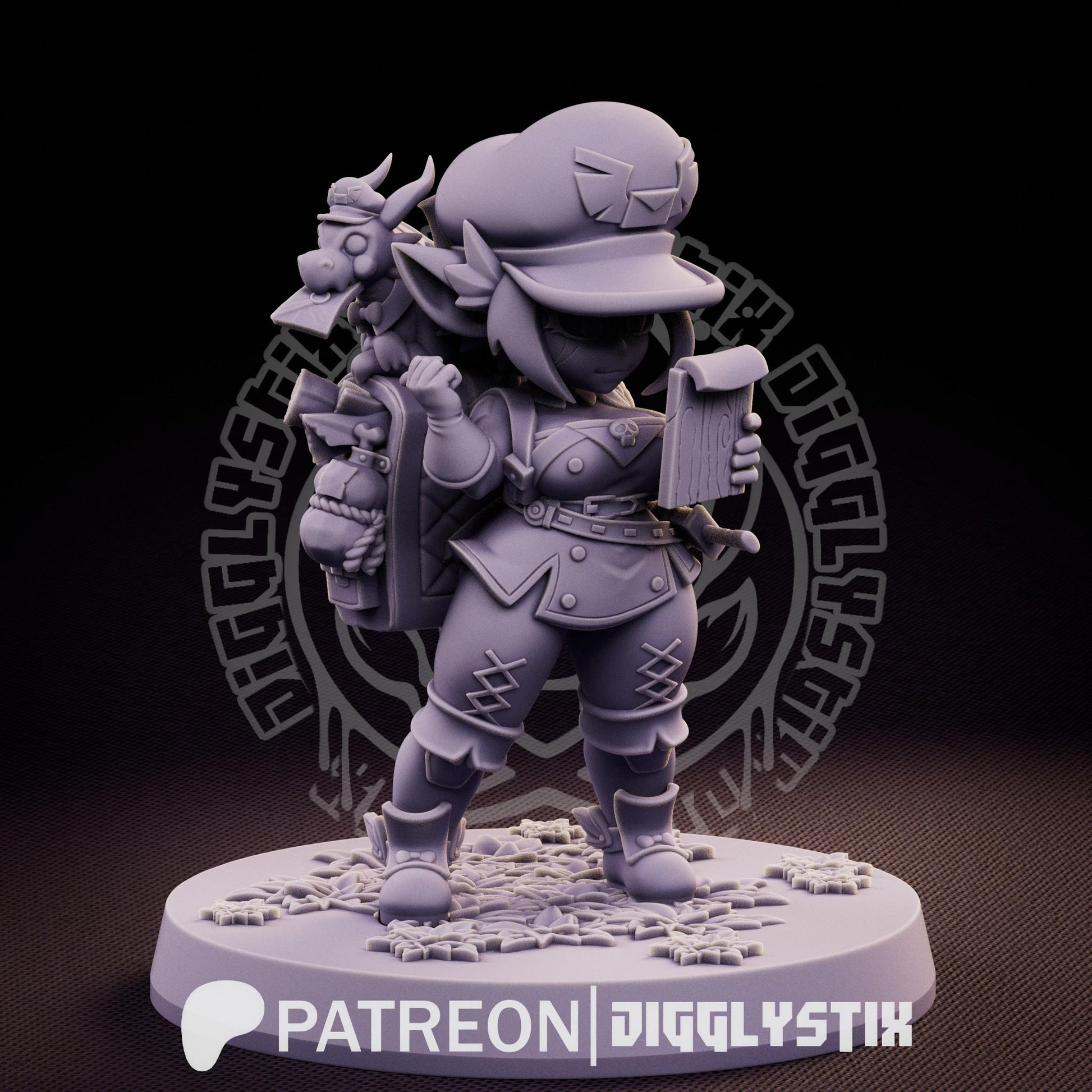 Goblin Mail Carrier 3d Printed Miniature 75mm
