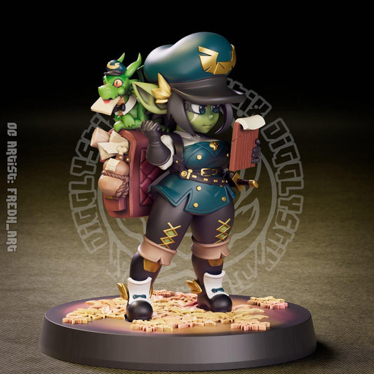 Goblin Mail Carrier 3d Printed Miniature 75mm