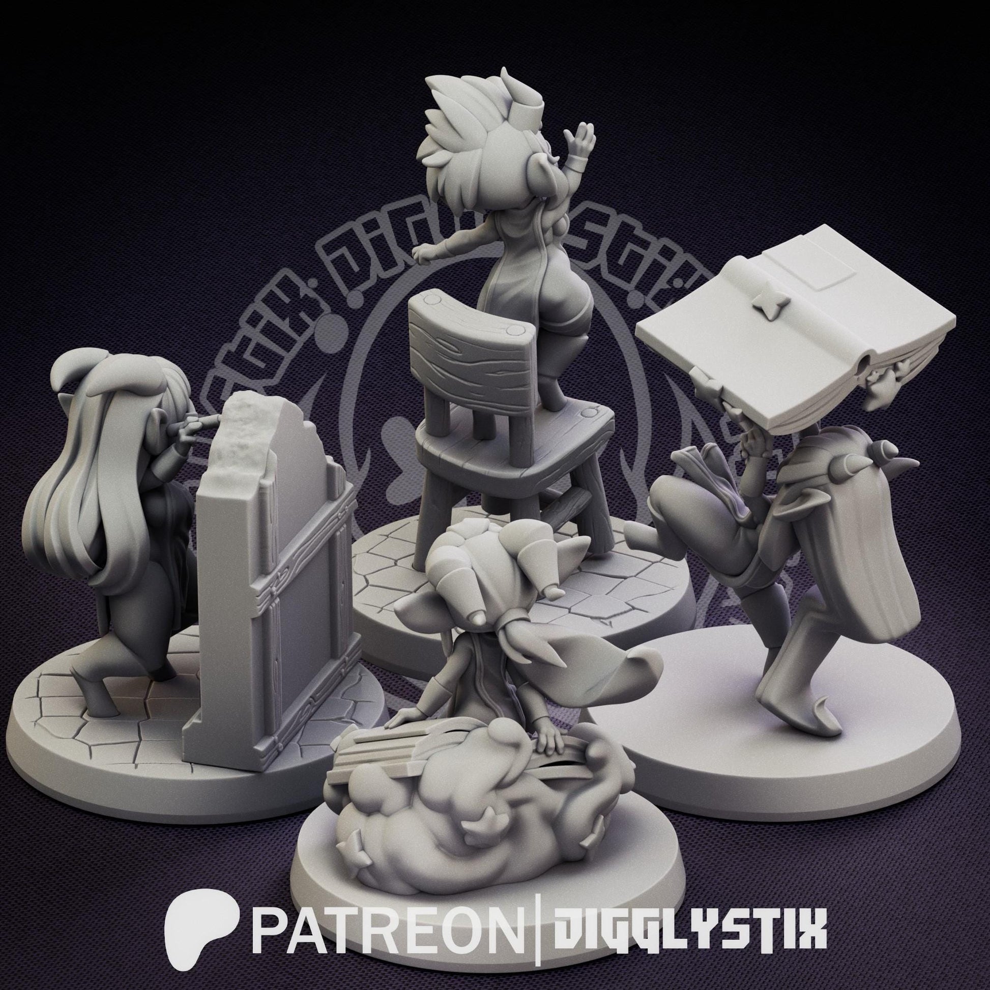 Imp Girls 3d Printed Miniatures 75mm
