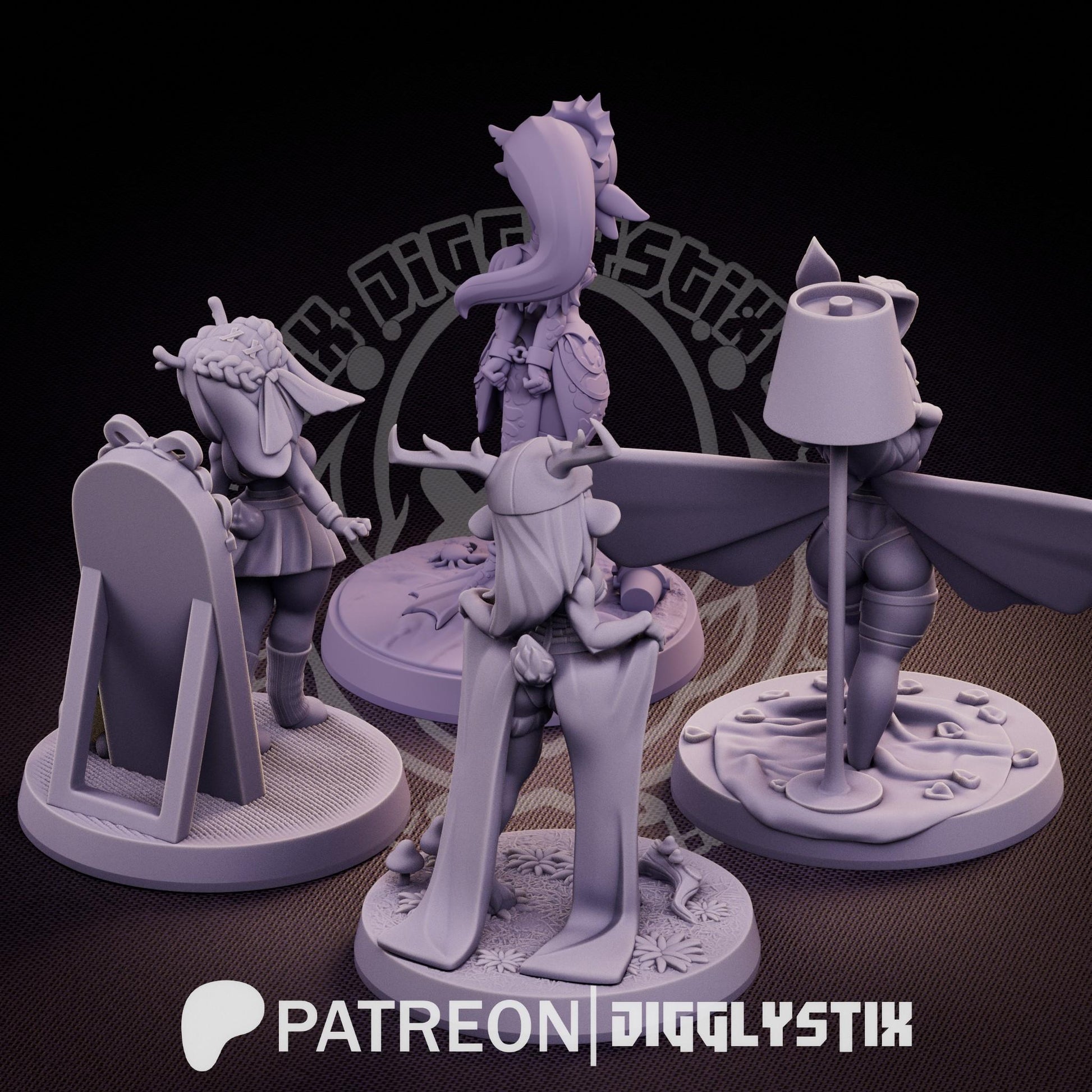 Cryptid Girls 3d Printed Miniatures 75mm