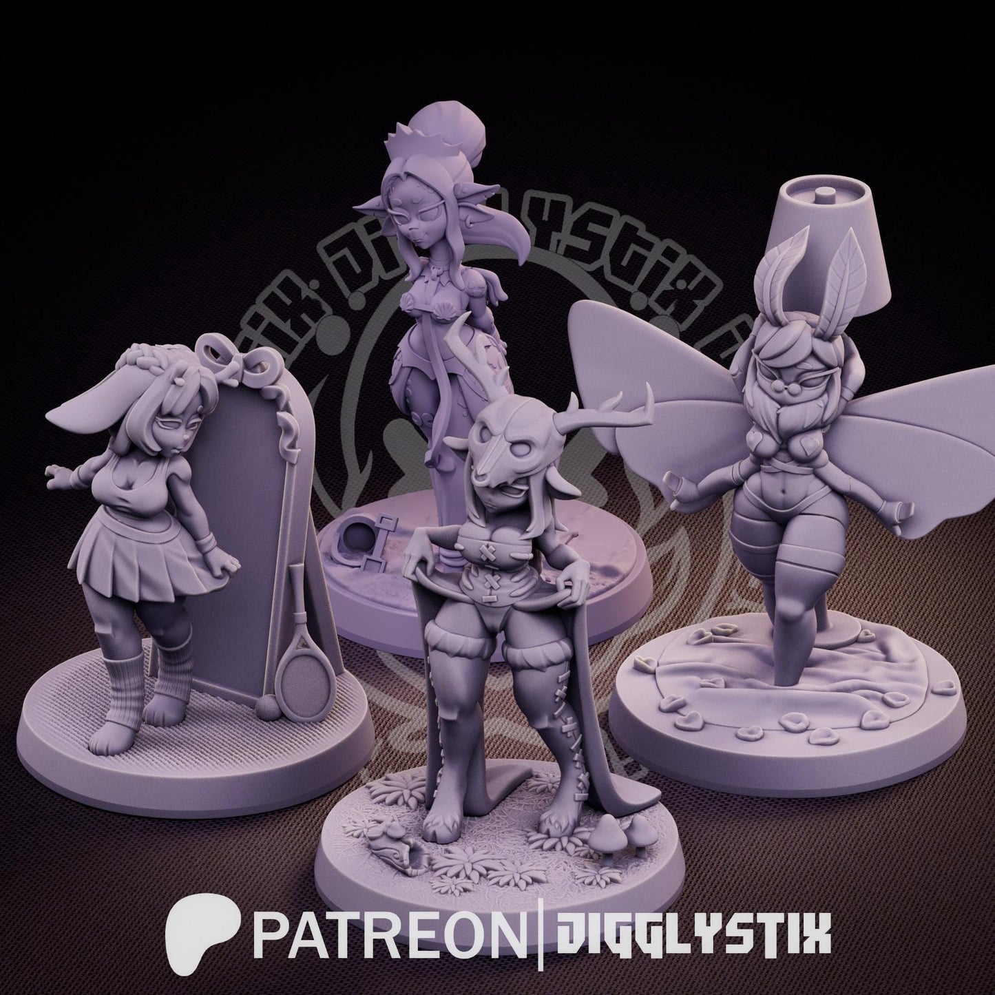 Cryptid Girls 3d Printed Miniatures 75mm