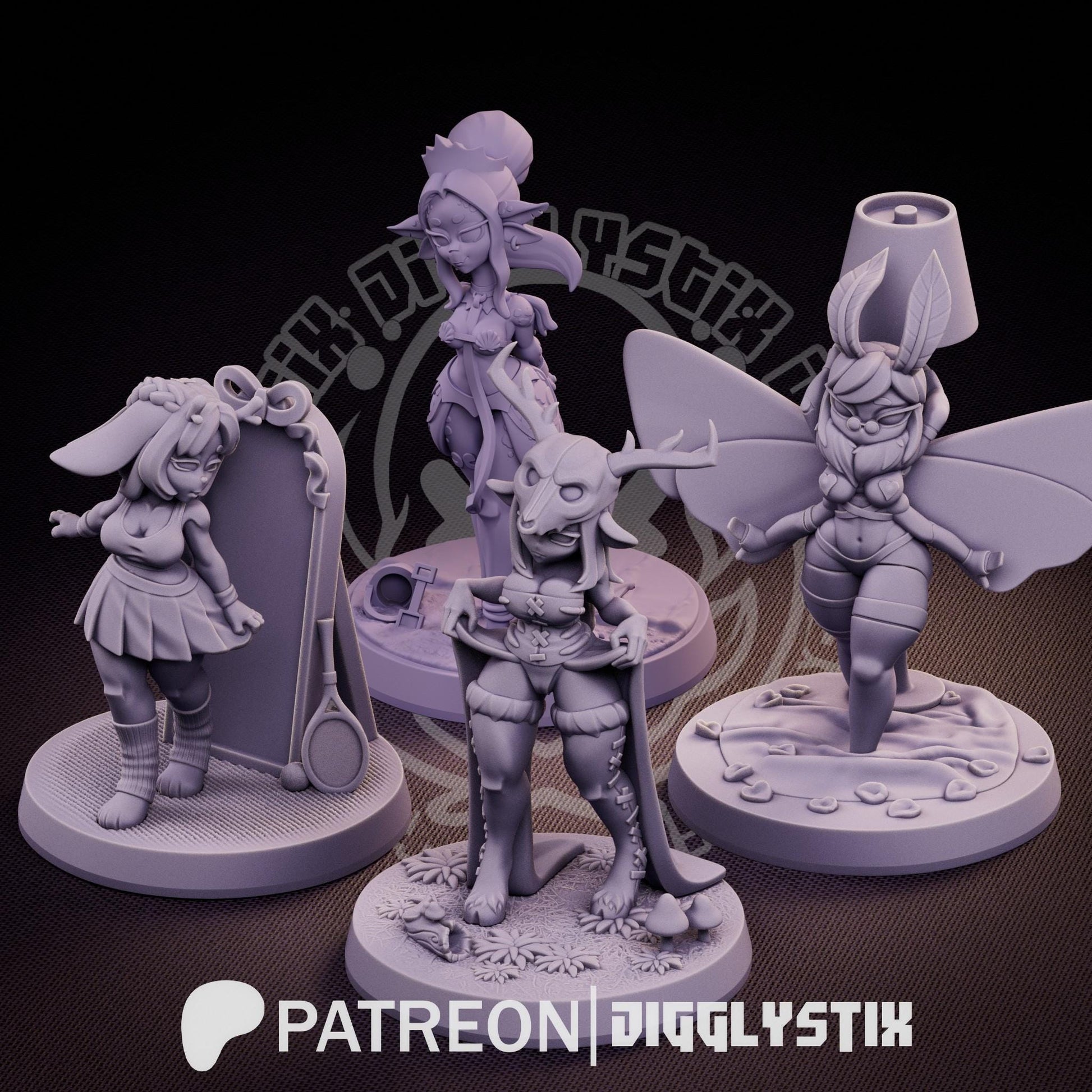 Cryptid Girls 3d Printed Miniatures 75mm
