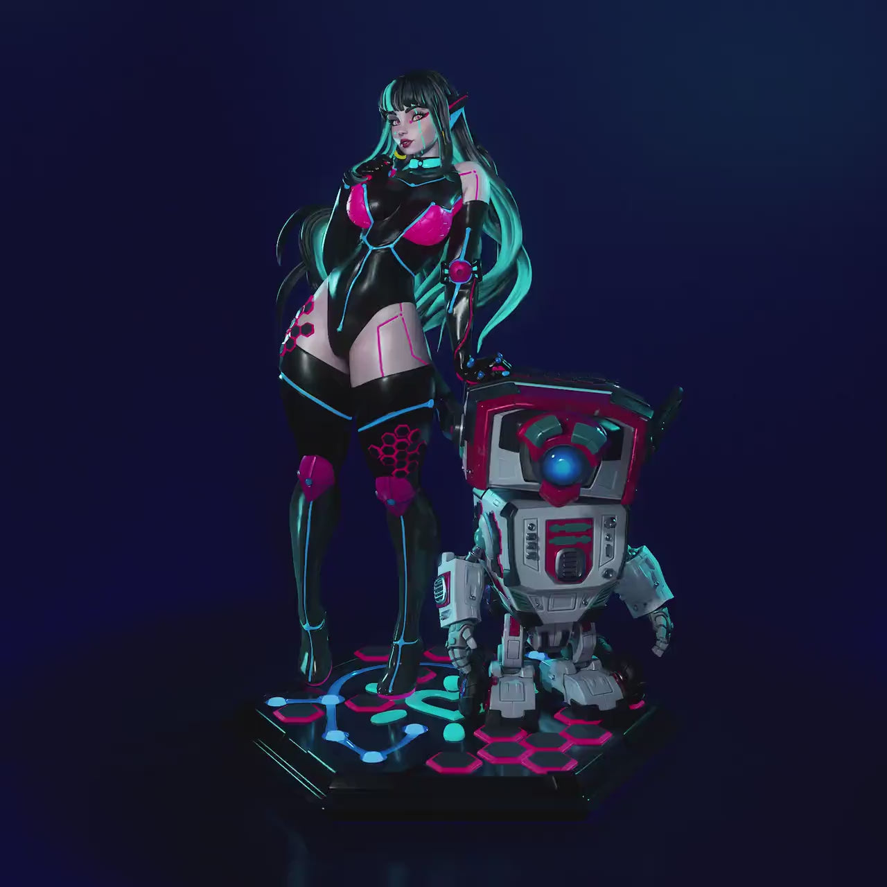 Illysa Cyberpunk Pinup 3d Printed Model Kit