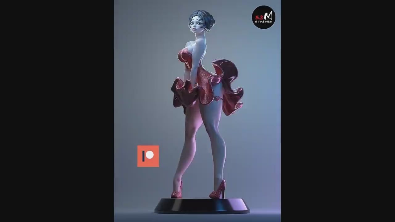 Flapper Pinup 3d Printed Model Kit