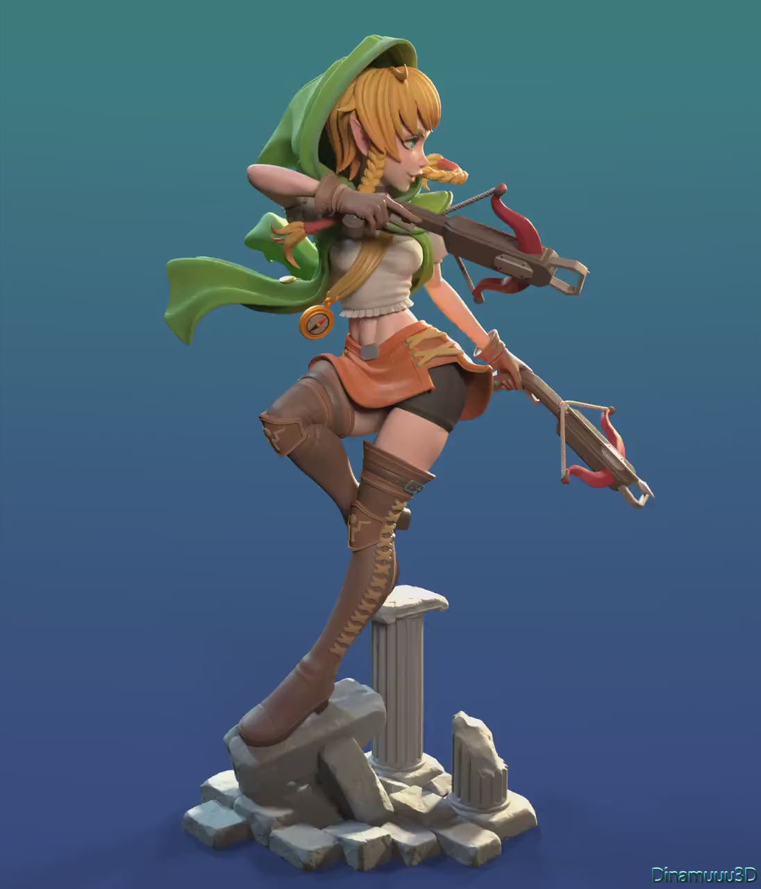Crossbow Elf 3d Printed Model Kit